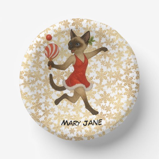  Ping Pong Christmas themed for Siamese Cat lovers Pappteller (Vorderseite)