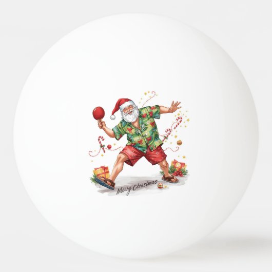 Ping Pong Christmas with Santa Claus Tischtennisball (Vorderseite)