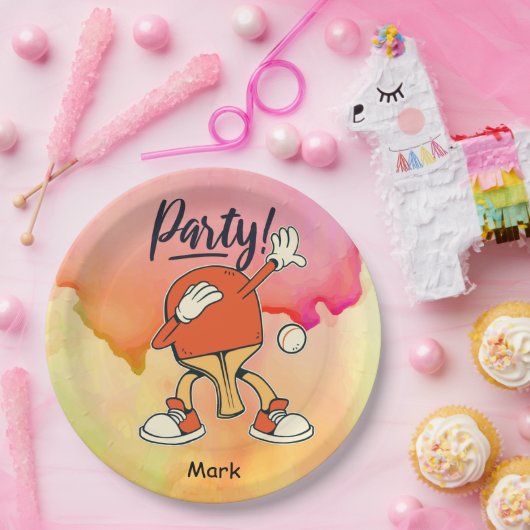 Ping Pong Dabbing Tischtennis Party lustig   Pappteller (Party)