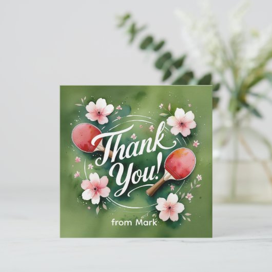 Ping Pong Dankeskarte (Stehend Vorderseite)