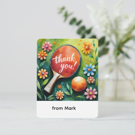 Ping Pong Dankeskarte (Stehend Vorderseite)