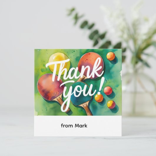 Ping Pong Dankeskarte (Stehend Vorderseite)