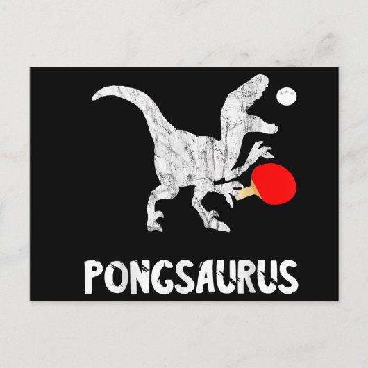 Ping Pong Dinosaurs Pingpong Player Dino Table Ten Einladungspostkarte (Vorderseite)