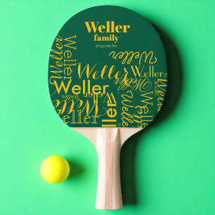 Ping Pong Fun. Paddel mit Familienname Tischtennis Schläger