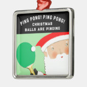 Ping-Pong-Holiday-Geschenk Ornament Aus Metall (Links)