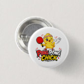 Ping Pong Huhn Süßes Tischtennis Design Button (Vorne & Hinten)