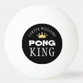 PING PONG KING Gold Crown Personalisiert Black Tischtennisball (Vorderseite)