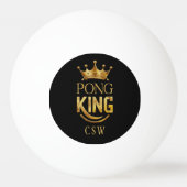 Ping Pong King Gold Crown Personalisiert Tischtennisball (Vorderseite)