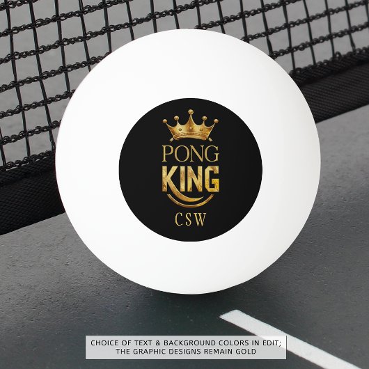 Ping Pong King Gold Crown Personalisiert Tischtennisball