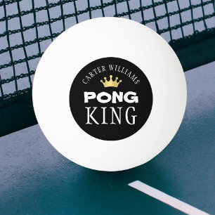 PING PONG KÖNIG Goldene Krone Personalisiert Schwa Tischtennisball