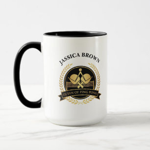 Ping Pong Königin Benutzername Goldene Farbe Tasse