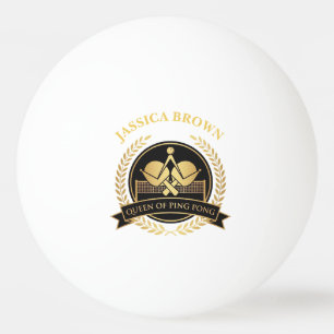 Ping Pong Königin Benutzername   Goldene Farbe  Tischtennisball