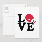 Ping-Pong-Liebe Postkarte (Vorne/Hinten)