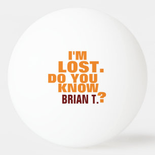 ping_pong lustiger verlorener Ball mit Namen Tischtennisball