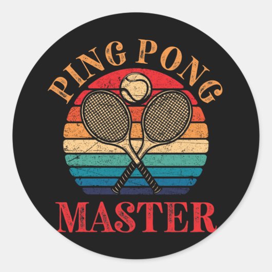 Ping Pong Master Tischtennis Paddle Runder Aufkleber (Vorderseite)
