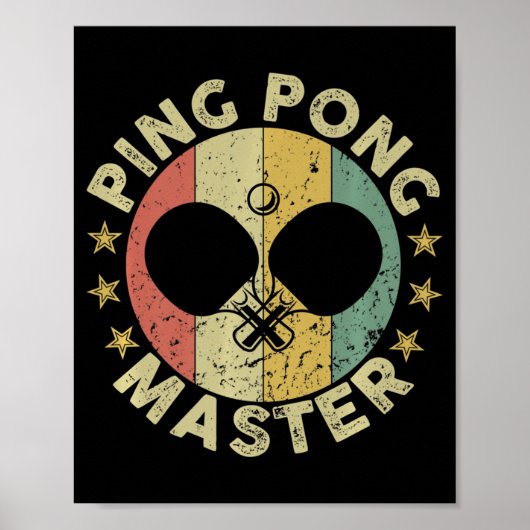 Ping Pong Meister Tischtennis Trainer Paddle Poster (Vorne)