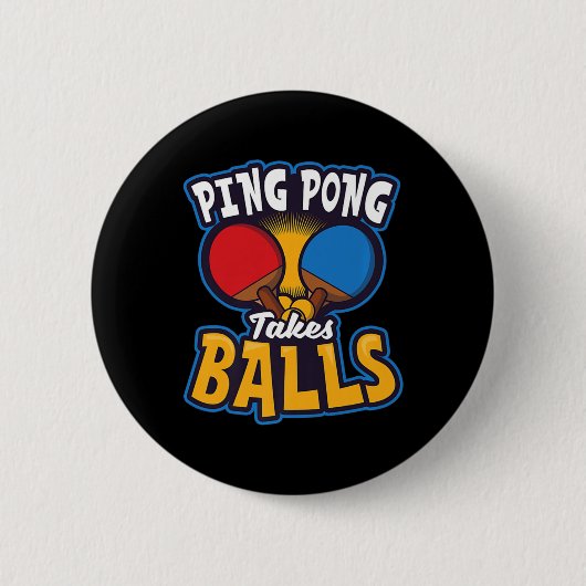 Ping Pong nimmt Balls Design Table Tennis Button (Vorderseite)