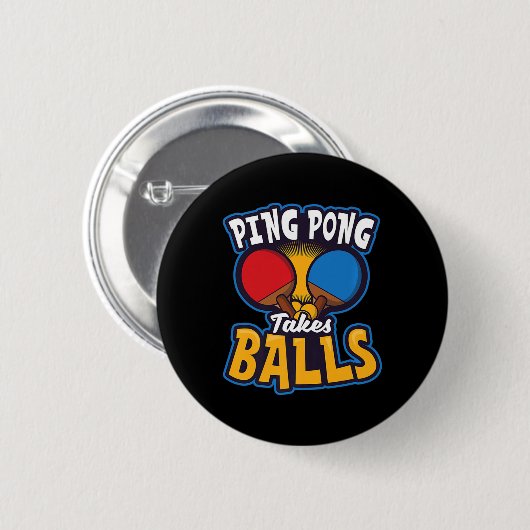 Ping Pong nimmt Balls Design Table Tennis Button (Vorne & Hinten)