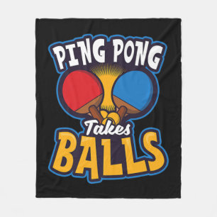 Ping Pong nimmt Balls Design Table Tennis Fleecedecke