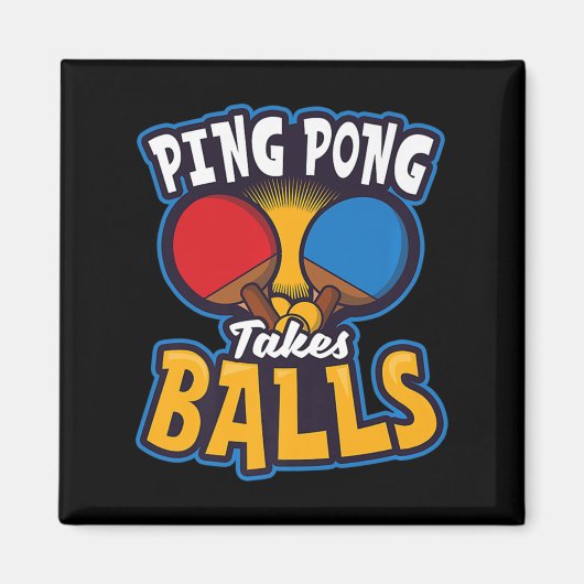 Ping Pong nimmt Balls Design Table Tennis Magnet (Vorne)