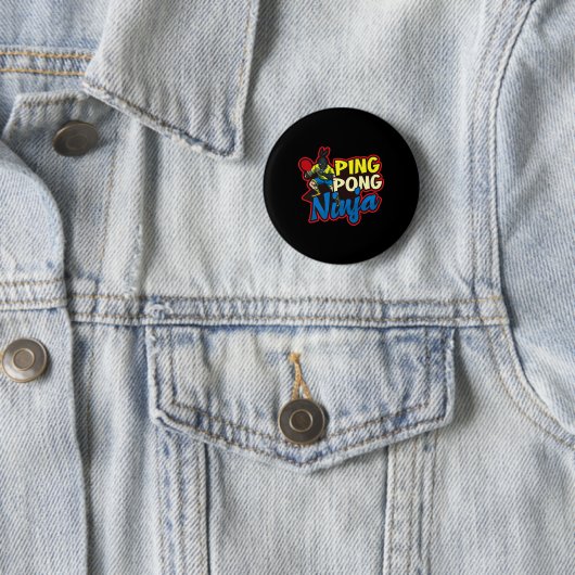 Ping Pong Ninja Design Table Tennis Button (Beispiel)