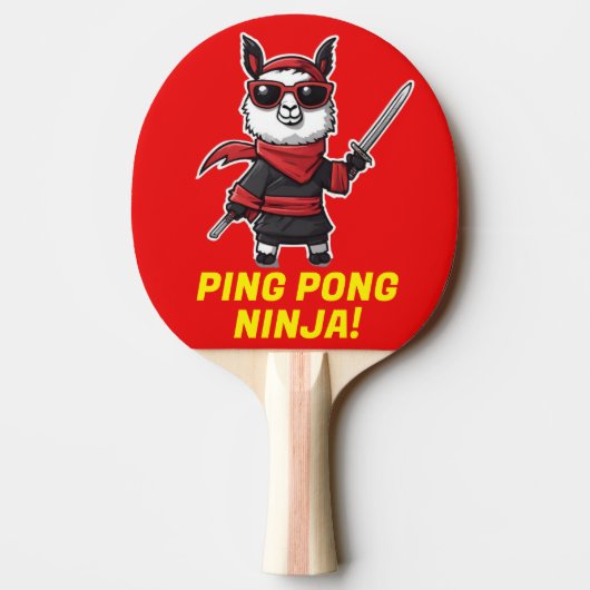 Ping Pong Ninja Funny Llama Camouflage Cool Sports Tischtennis Schläger (Rückseite)