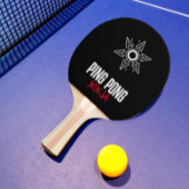 Ping Pong Ninja Moderner roter und weißer Text Tischtennis Schläger