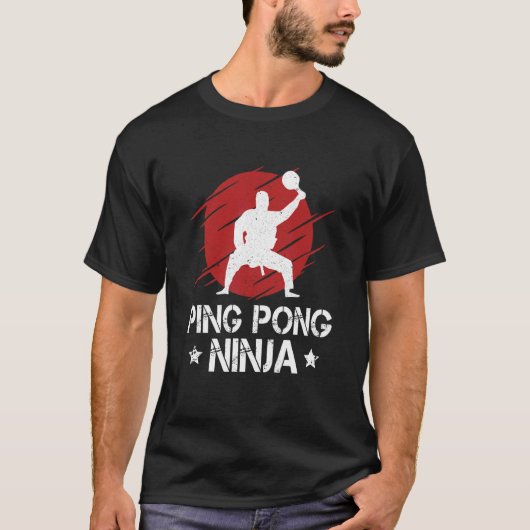 Ping Pong Ninja Ping Pong Tischtennis Player Spar T-Shirt (Vorderseite)