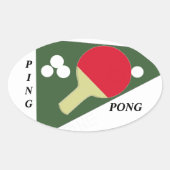 Ping Pong Ovaler Aufkleber (Vorderseite)