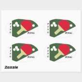 Ping Pong Ovaler Aufkleber (Blatt)