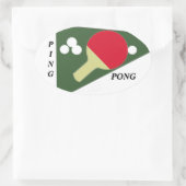 Ping Pong Ovaler Aufkleber (Tasche)