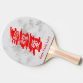 Ping Pong Paddle BLACK STARS KANJI HOPE FAITH LIEB Tischtennis Schläger (Seitenansicht)