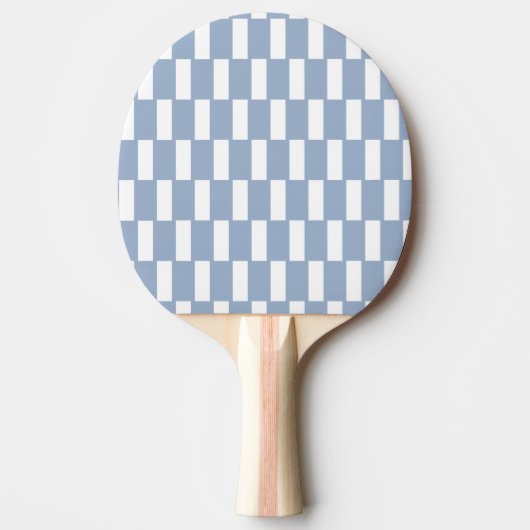 Ping Pong Paddle Blue & White Stripe Square Tischtennis Schläger (Vorderseite)
