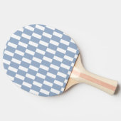 Ping Pong Paddle Blue & White Stripe Square Tischtennis Schläger (Seitenansicht)