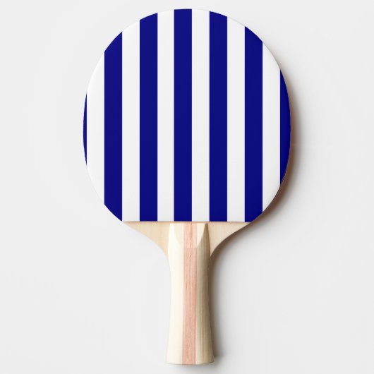 Ping Pong Paddle Blue & White Stripe Tischtennis Schläger (Vorderseite)