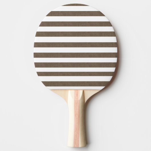Ping Pong Paddle Brown & White Stripe Tischtennis Schläger (Vorderseite)
