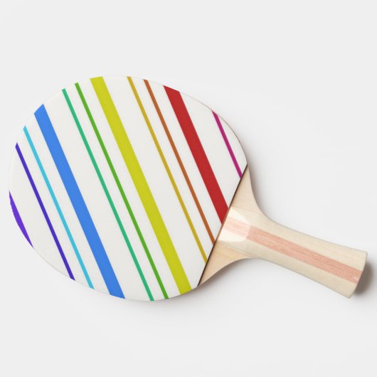 Ping Pong Paddle Farbenfrohe Streifen Tischtennis Schläger (Seitenansicht)