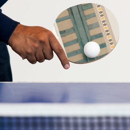 Ping Pong Paddle Green & Beige Tischtennis Schläger (InSitu)