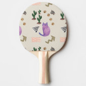 Ping Pong Paddle Kat Fisch Paws Kaktus Meow Tischtennis Schläger (Vorderseite)