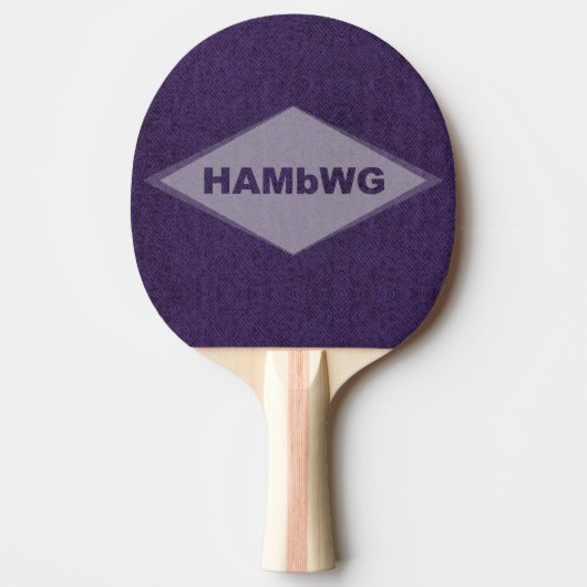 Ping Pong Paddle Lila Design mit HAMbWG-Logo Tischtennis Schläger (Vorderseite)