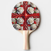 Ping Pong Paddle mit englischen Rose Design Tischtennis Schläger (Rückseite)