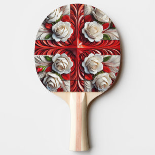 Ping Pong Paddle mit englischen Rose Design Tischtennis Schläger