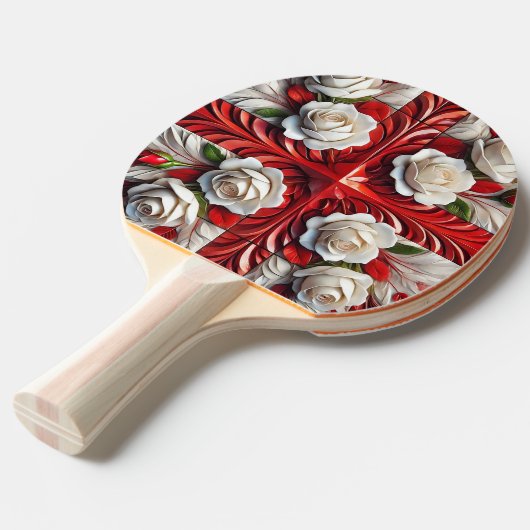 Ping Pong Paddle mit englischen Rose Design Tischtennis Schläger (Vorderseite)