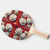 Ping Pong Paddle mit englischen Rose Design Tischtennis Schläger (Seitenansicht)