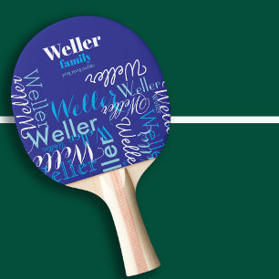 Ping Pong Paddle mit Familienname Tischtennis Schläger
