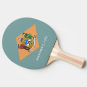 Ping Pong Paddle mit Flag Delaware, USA Tischtennis Schläger (Seitenansicht)