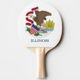 Ping Pong Paddle mit Flag Illinois, USA Tischtennis Schläger