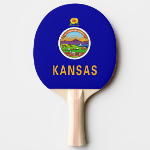 Ping Pong Paddle mit Flag Kansas, USA Tischtennis Schläger