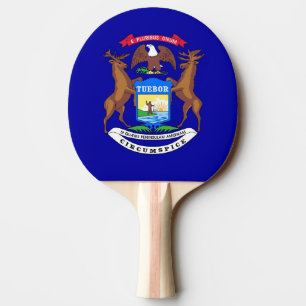 Ping Pong Paddle mit Flag Michigan, USA Tischtennis Schläger