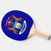 Ping Pong Paddle mit Flag Michigan, USA Tischtennis Schläger (Seitenansicht)